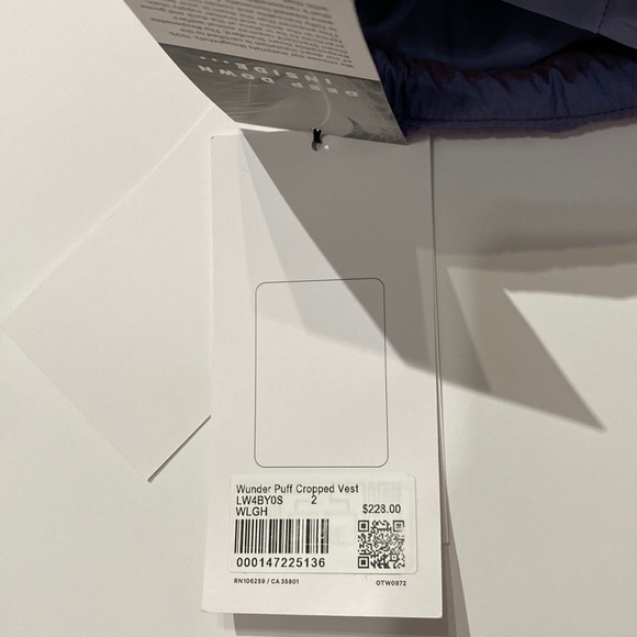 Lululemon Wunder Puff Cropped Vest Heathered Wild Indigo - Picture 4 of 8